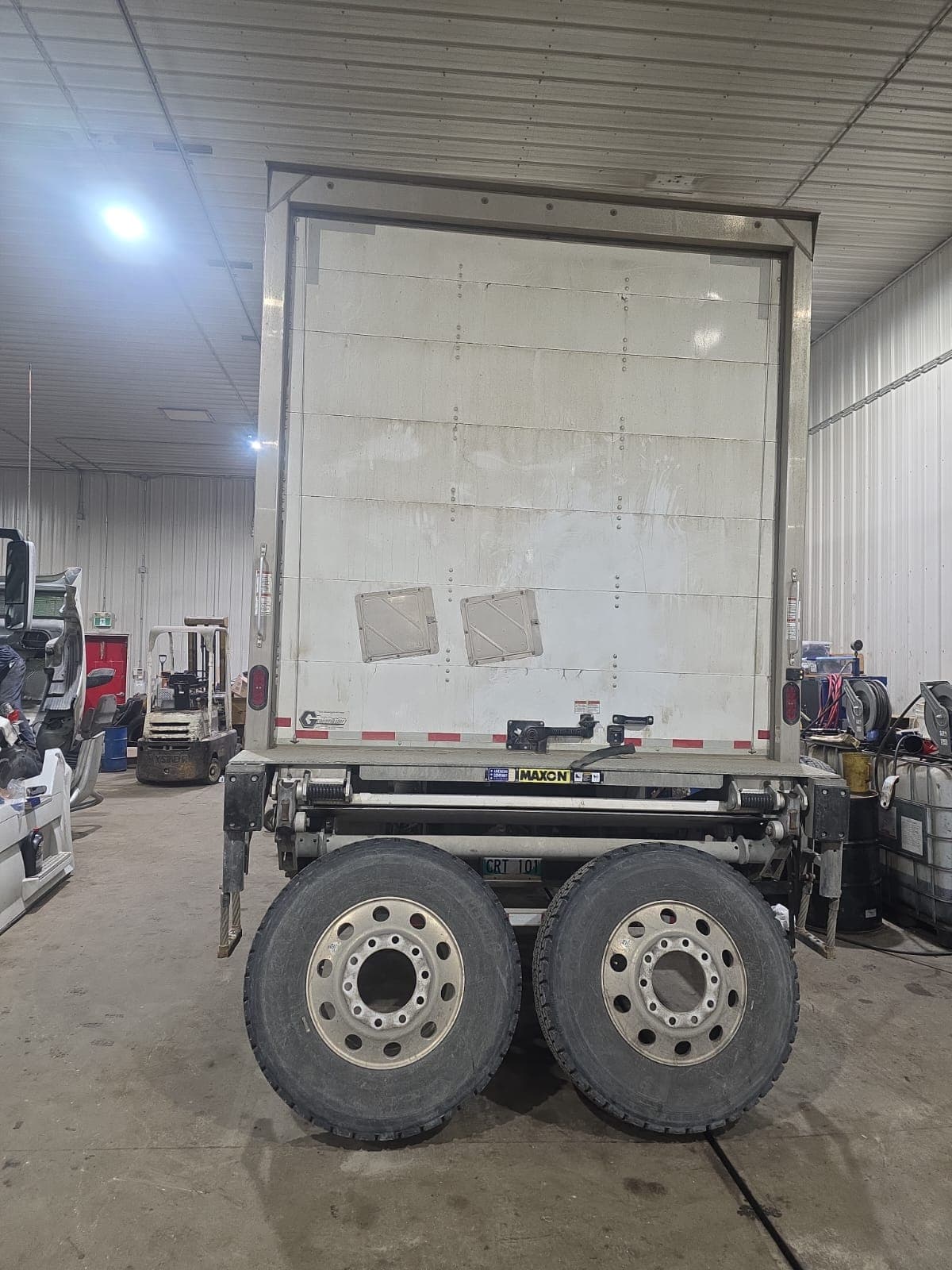 Mobile roadside repair truck assisting a driver